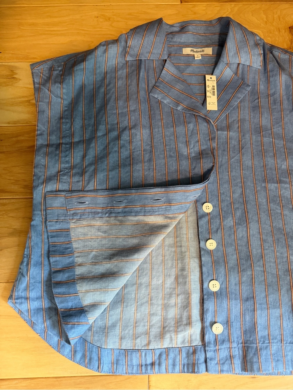 Madewell Blue Striped Blouse
